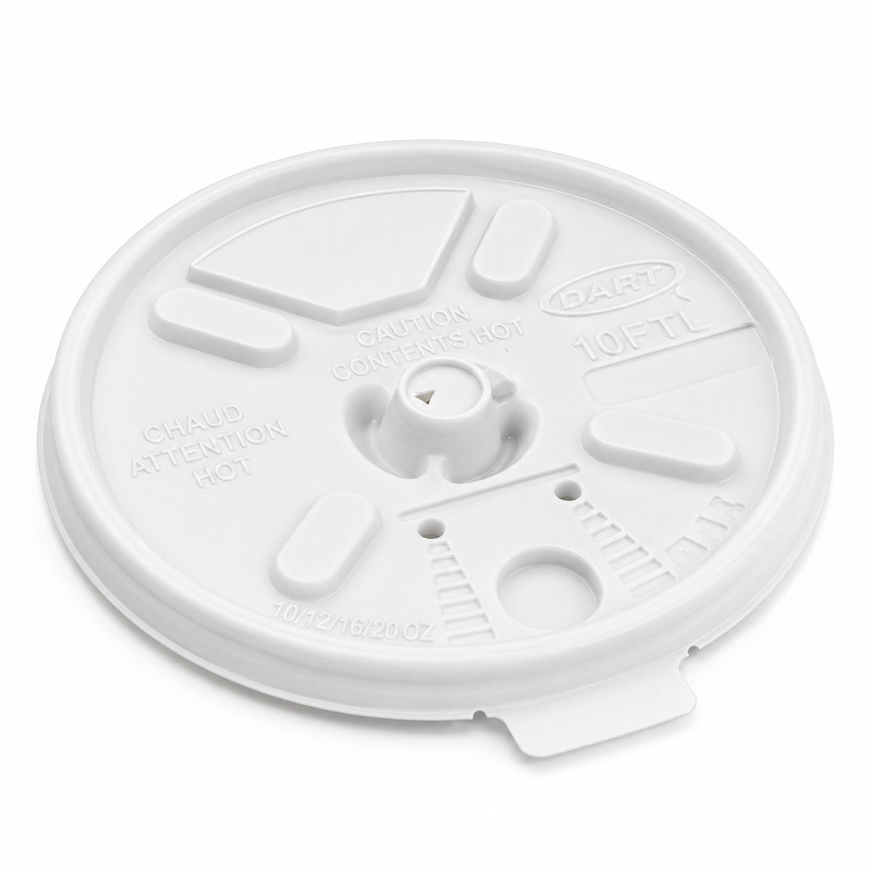 Hot Cup Tear Lid — Fits 10/12/16/20
