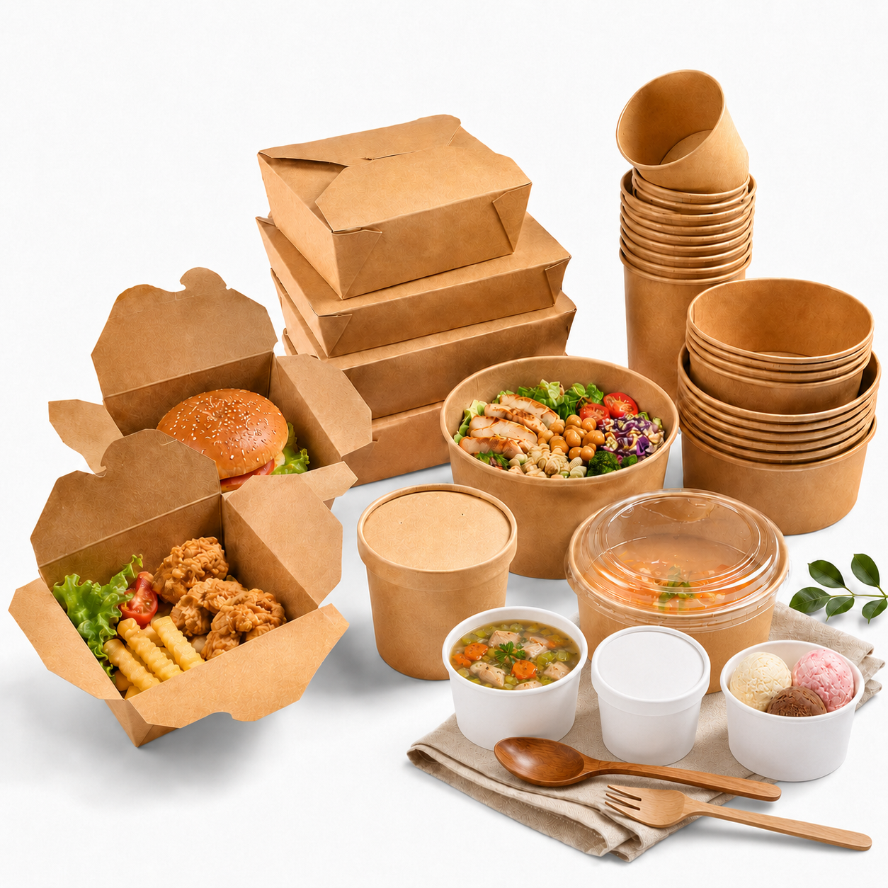 Paper Takeout Containers & Bowls