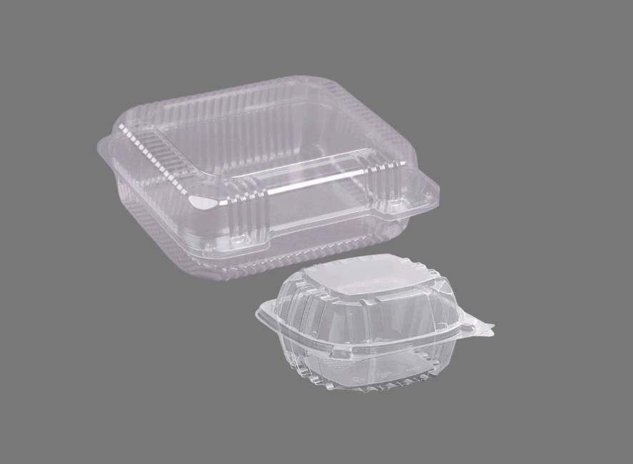 Clear PET Hinged Container