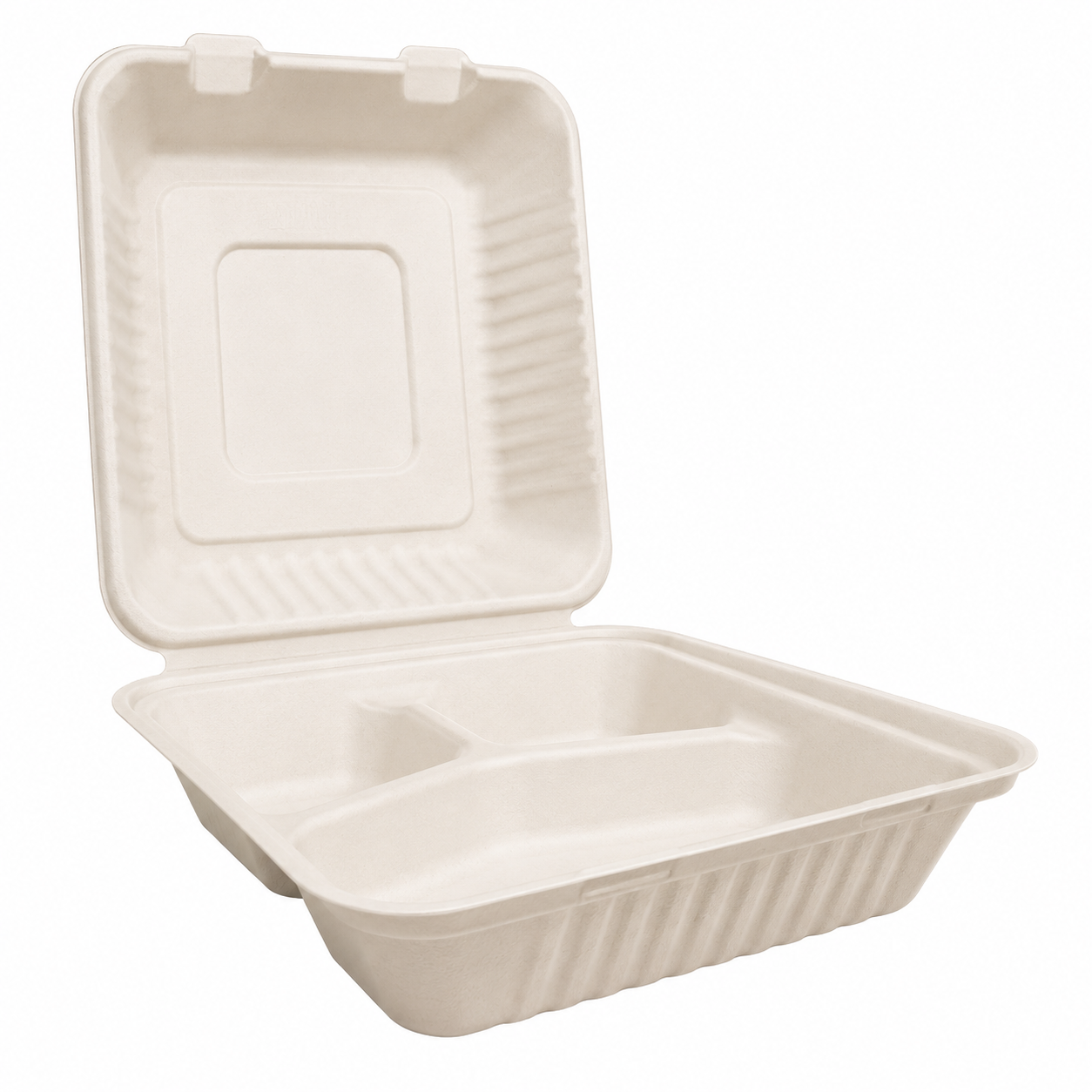 Sugarcane Clamshell 9" 3-Compartment