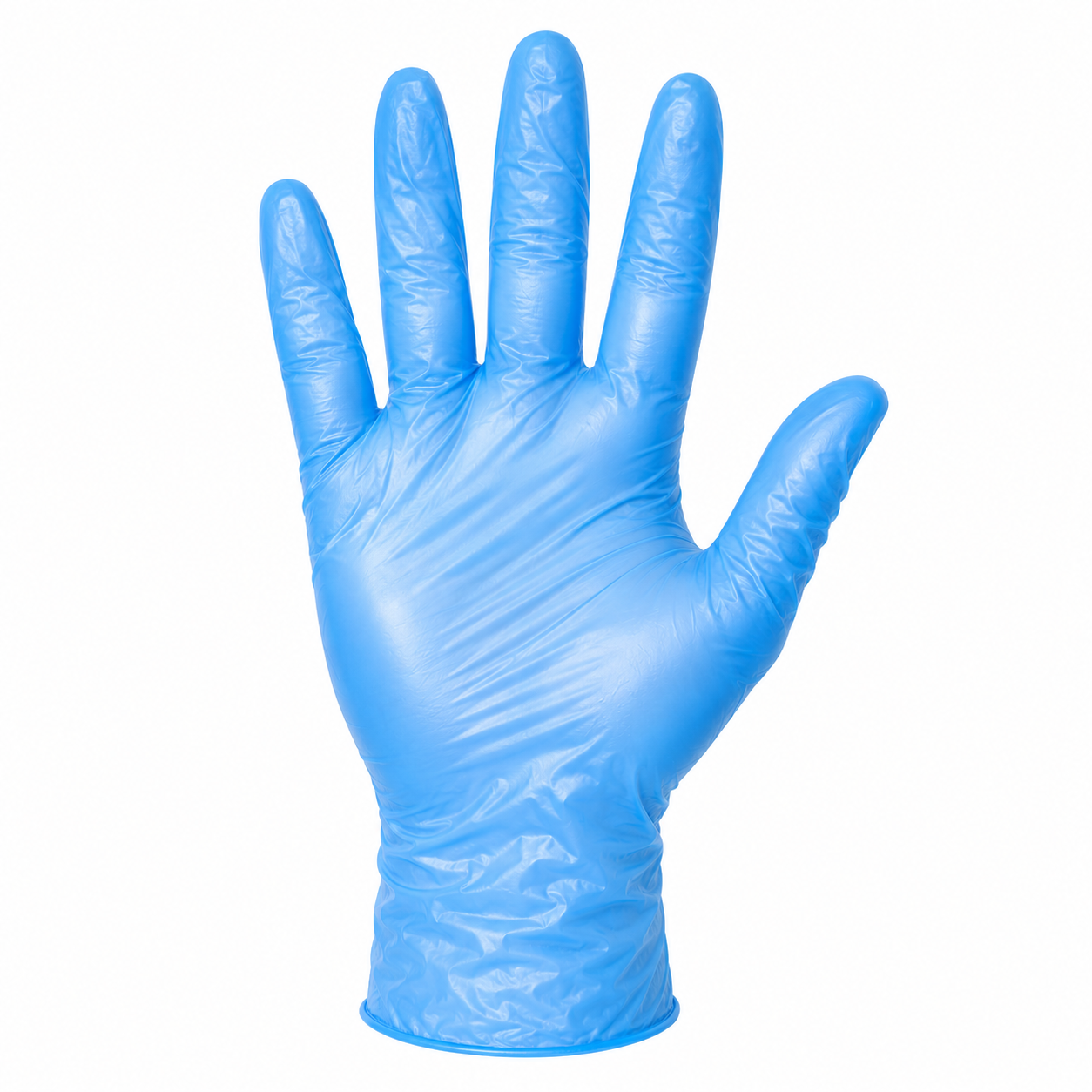 Blue Vinyl Gloves — (Powder-Free)