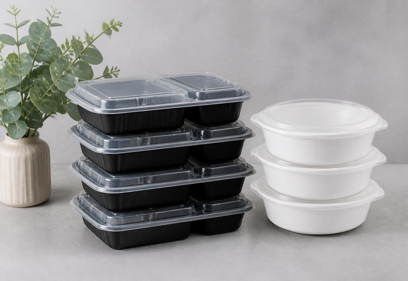 Microwavable food containers and round bowls